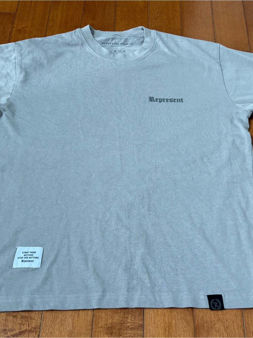 Represent Men’s Medium Premium Crewneck T-Shirt Light Gray Oversized Cotton